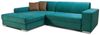 Ecksofa Schlafsofa HELLOS Polyesterstoff Türkis Ottomane Links Bild 3