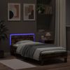 vidaXL Bettgestell mit Kopfteil und LED-Leuchten Räuchereiche 90x190cm 838747 Bild 4