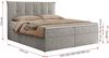 Boxspringbett, Polsterbett mit Bettkasten - PREMIUM-10 - 200x200 cm - Hellgrau Stoff Bild 5