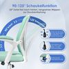 Adormii Bürostuhl Bürostuhl mit klappbaren Armlehnen,Ergonomischer Bürostuhl (Drehstuhl 360° mit Höhenverstellbarer Lendenwirbelstütze,Verstellbarer gepolsterten Armlehnen,Wippfunktion bis 125°,geräuscharmen Rollen,Höhenverstellbar), Atmungsaktiver Net... Bild 3