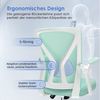Adormii Bürostuhl Bürostuhl mit klappbaren Armlehnen,Ergonomischer Bürostuhl (Drehstuhl 360° mit Höhenverstellbarer Lendenwirbelstütze,Verstellbarer gepolsterten Armlehnen,Wippfunktion bis 125°,geräuscharmen Rollen,Höhenverstellbar), Atmungsaktiver Net... Bild 2