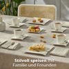 Peill+Putzler Germany Kombiservice | 30-teiliges Geschirrset für 6 Personen aus Porzellan weiß | Modern eckig | spülmaschinenfest Bild 4
