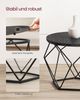 Vasagle Couchtisch 2er Set mit abnehmbarer Tischplatte, Holz/Stahl schwarz, Ø50 und Ø40 cm Bild 4