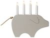 Dekoleuchte -Gry', Weihnachtsschwein, Holz, beige, weiß, 28cm Bild 4