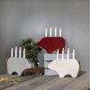 Dekoleuchte -Gry', Weihnachtsschwein, Holz, beige, weiß, 28cm Bild 2