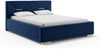 MEBLINI Polsterbett 180x200 mit Lattenrost mit Matratze – LIZZY – Blau Samt – Doppelbett mit Bettkasten - Stauraumbett - Kopfteil Bett mit Stauraum Bild 2