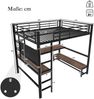 Hochbett mit Eckschreibtisch, LED-Streifen, Regal und USB+Typ-C, 140x200 cm, Metallbett mit Rausfallschutz, Kinderbett Bild 5