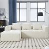 L-Form Sofa (3-Sitzer) mit Chaiselongue, Chenille, ohne Montage, 250x158x60 cm, Beige Bild 4