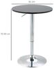 HOMCOM Bartisch höhenverstellbarer Bistrotisch (Bistrotisch, 1-St, Drehtisch), Schwarz Ø61 x 70-90H cm Bild 2