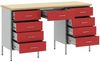 vidaXL Werkbank mit Schubladen 3 pcs Rot Ingenieure Holz und Stahl 3321377 Bild 4