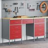 vidaXL Werkbank mit Schubladen 3 pcs Rot Ingenieure Holz und Stahl 3321377 Bild 3