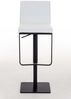 Barhocker CARIN - Kunstleder Weiß 42x44x86 cm Schwarz | Barstuhl Höhenverstellbar Mit Lehne Drehbar Tresenhocker Tresenstuhl Kneipenhocker Bild 2