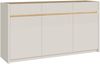 Forte OAK SQUERE Sideboard 160, elegantes Sideboard mit 3 Türen, Beleuchtung und Lamellendesign, Holzwerkstoff, Mauvella Eiche Dekor /Sand, 160 cm breit x 85,9 cm hoch x 41,5 cm tief Bild 3
