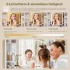 Schminktisch mit Spiegel und Beleuchtung, 3 einstellbaren Farb und Helligkeitsstufen, Frisiertisch mit Schubladen, 4 offenen Ablagen, Wei?, 4 Schubladen Schminktisch+LED+5 Schmuckhaken 135x 40 x 85 cm Bild 3