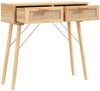 Konsolentisch, Beistelltisch, Konsole Braun 80x30x75 cm Massivholz Kiefer Natur-Rattan Bild 3