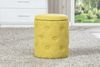 Hocker YAPAK Polsterhocker mit Stoffbezug in Grün und Knopfheftung Bild 5