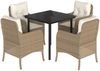 vidaXL 5-tlg. Garten-Essgruppe mit Kissen Beige Poly Rattan 3211970 Bild 2