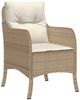 vidaXL 5-tlg. Garten-Essgruppe mit Kissen Beige Poly Rattan 3211970 Bild 4