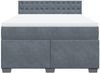 vidaXL Boxspringbett mit Matratze Dunkelgrau 140x190 cm Samt 3286319 Bild 4