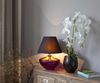 Tischlampe Glas lila bauchig mit Lampenschirm Glaslampe Bild 3