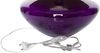 Tischlampe Glas lila bauchig mit Lampenschirm Glaslampe Bild 2