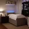 vidaXL Boxspringbett mit Matratze Hellgrau 90x200 cm Samt 3288504 Bild 4