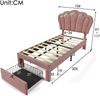 MODFU Polsterbett Kinderbett Jugendbett (Einzelbett, ohne Matratze,90 x 200cm), mit Schubladen, verstellbarem Kopfteil und APP-gesteuerter LED Bild 2
