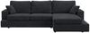 GRAINGOLD Ecksofa Nesto, Couch L-Form fürs Wohnzimmer, Modern Stil, Chenille-Stoff, Schwarz, Rechts Bild 2