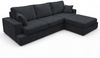 GRAINGOLD Ecksofa Nesto, Couch L-Form fürs Wohnzimmer, Modern Stil, Chenille-Stoff, Schwarz, Rechts Bild 5
