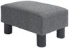 HOMCOM Fußhocker Sitzhocker Hocker mit Leinenoptik (Moderner Polsterhocker, 1 St, Ottomane für Schlafzimmer, Wohnzimmer), 40 x 30 x 24 cm, Dunkelgrau Bild 2
