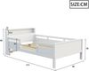 Merax Holzbett 90 x 200 cm, Kinderbett, Einzelbett, USB- und Tape-C-Kombi-Steckdose, kleine LED-Leuchte, Kopfteil mit Ablagefunktion, Multifunktionsbett, Kiefernholz, weiß Bild 4
