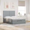 vidaXL Ottoman-Bett mit Matratze & LEDs Hellgrau 140x200 cm Stoff 3313927 Bild 4