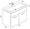 Badplaats Badmöbel Set mit Waschbecken und Unterschrank Paso 01 80 x 40 cm Eiche - Waschbeckenunterschrank mit Waschbecken Bild 5