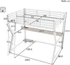 Hochbett mit Schreibtisch und LED-Beleuchtung (90x200 cm) Kinderbett mit Rausfallschutz, Metallbett Bild 5