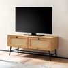 Lowboard TV-Kommode 100x45x40cm Eiche-Dekor Rattan Schubladen Wohnzimmer Bild 2