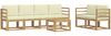 vidaXL Outdoor-Sofagarnitur mit Kissen 7 pcs Weiß und Creme 3387264 Bild 2