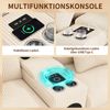Merax U- und L-förmiges Sofa, mit Bluetooth-Lautsprecher und Konsole, Ecksofa mit Stauraum, kabellosem Laden, USB-Anschlüssen, Getränkehaltern und Kissen, Beige Bild 5
