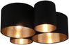 Deckenleuchte 4-flammig Stoff Lampenschirme Schwarz/Gold, Breite 50,5cm Bild 2