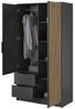 Bettso 'NELLY' Kleiderschrank mit Lamellen, Holzwerkstoff Graphit 200x51x105 cm Bild 2