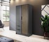 Bettso 'NELLY' Kleiderschrank mit Lamellen, Holzwerkstoff Graphit 200x51x105 cm Bild 3