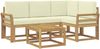 vidaXL Outdoor-Sofagarnitur mit Kissen 5 pcs Weiß und Creme 3387594 Bild 2