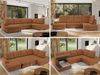 Ecksofa, Wohnzimmer U Couch, Polstersofa mit Bettkasten - MADRITO U - Orange Stoff - Rechts Bild 2