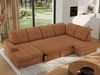 Ecksofa, Wohnzimmer U Couch, Polstersofa mit Bettkasten - MADRITO U - Orange Stoff - Rechts Bild 3