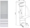 Marmex Möbel TRES SET Z(B) Großer offener Schrankset für Kleidung, Schuhe, Kleiderschrank mit Einlegeböden, Kleiderstangen und Schubladen, laminierte Spanplatte, weiß, 310x206x51 cm Bild 5