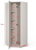 Eckschrank Napoli Version 10, Kleiderschrank mit Spiegel, Cashmere, 189 x 140 x 140 cm Bild 5