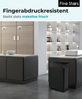 Five Stars® Mülleimer mit Sensor, Edelstahl Schwarz, 60 L, 70x41x27cm Bild 4