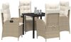 vidaXL Garten Essgruppe mit Kissen 5 pcs Beige Poly-Rattan 3380506 Bild 3