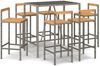 vidaXL 7-tlg. Gartenbar-Set Grau Poly Rattan & Massivholz Akazie 3187695 Bild 2