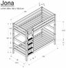 Bubema Jona Kinder Etagenbett, Hochbett Buche massiv, Weiß lackiert, 182 x 208 x 102,5 cm Bild 2