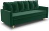 Schlafsofa Rico - Sofa mit Bettkasten, Couch mit Schlaffunktion, Bettfunktion, Bettsofa mit Bonell-Ferderkern, Velours (Grün (Kronos 19)) Bild 2